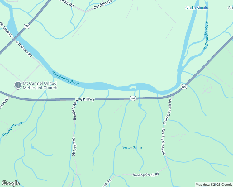 map of restaurants, bars, coffee shops, grocery stores, and more near 2304 State Highway 107 in Chuckey