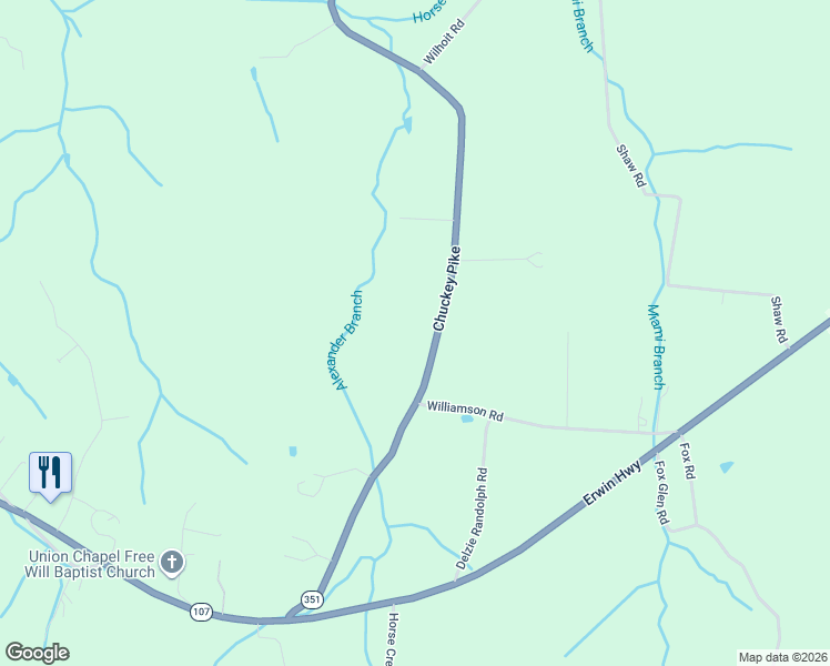 map of restaurants, bars, coffee shops, grocery stores, and more near 5945 Chuckey Pike in Chuckey