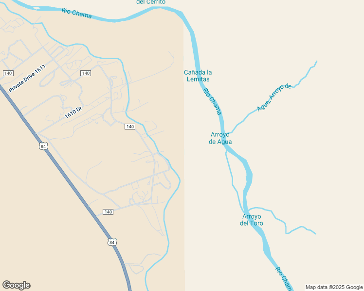 map of restaurants, bars, coffee shops, grocery stores, and more near 99 County Road 140 in Hernandez