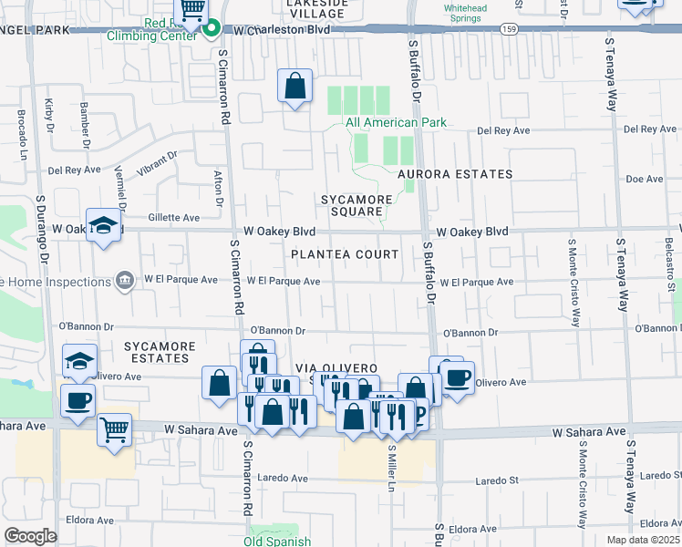 map of restaurants, bars, coffee shops, grocery stores, and more near 1940 Jasmine Joy Court in Las Vegas