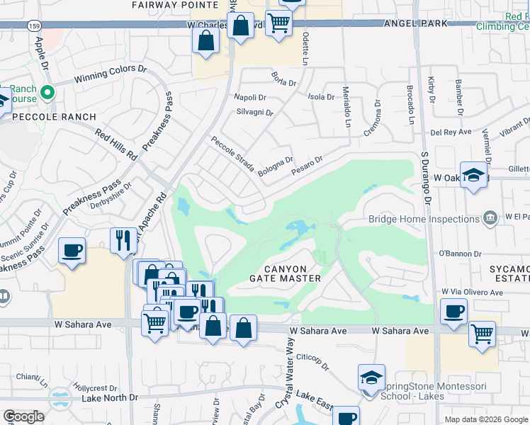 map of restaurants, bars, coffee shops, grocery stores, and more near 8932 Diamond Falls Drive in Las Vegas