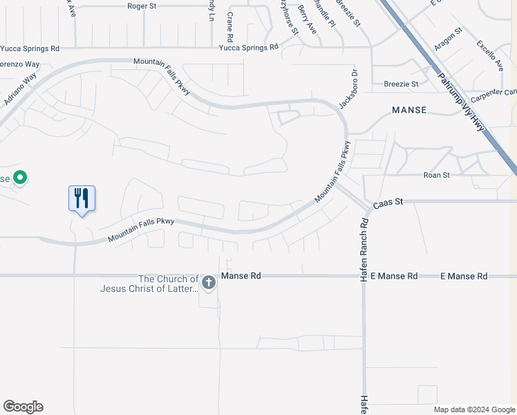 map of restaurants, bars, coffee shops, grocery stores, and more near 5635 Ailanto Avenue in Pahrump