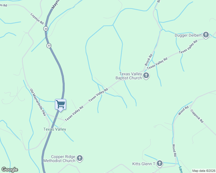 map of restaurants, bars, coffee shops, grocery stores, and more near 6901 Texas Valley Road in Knoxville