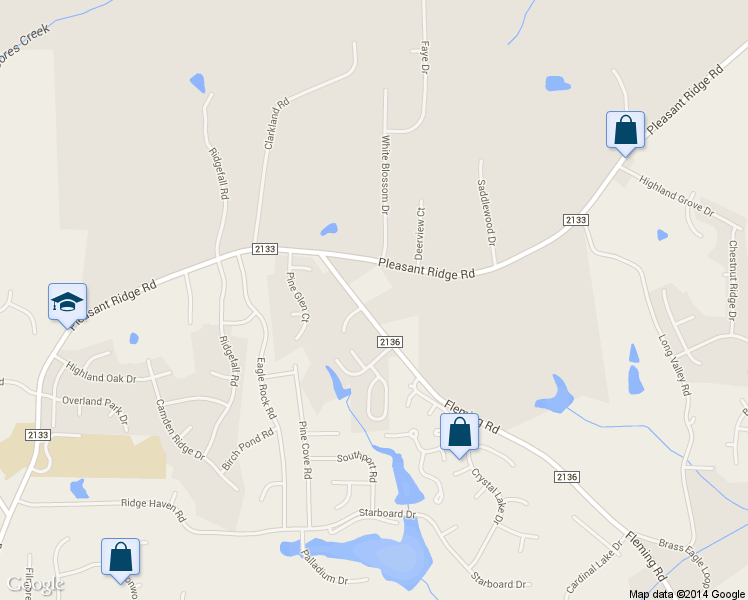 map of restaurants, bars, coffee shops, grocery stores, and more near 2878 Fleming Road in Greensboro