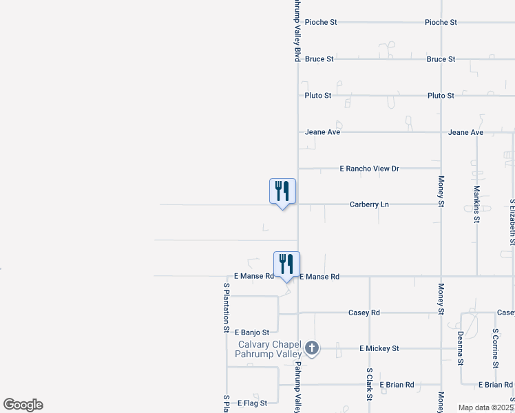 map of restaurants, bars, coffee shops, grocery stores, and more near 861 East Street in Pahrump