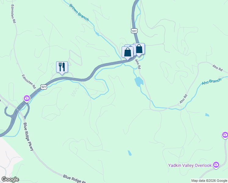 map of restaurants, bars, coffee shops, grocery stores, and more near 100 Stone Ledge Lane in Blowing Rock