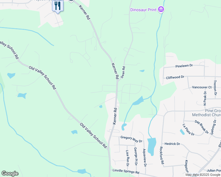 map of restaurants, bars, coffee shops, grocery stores, and more near 516 Bexley Place Lane in Kernersville