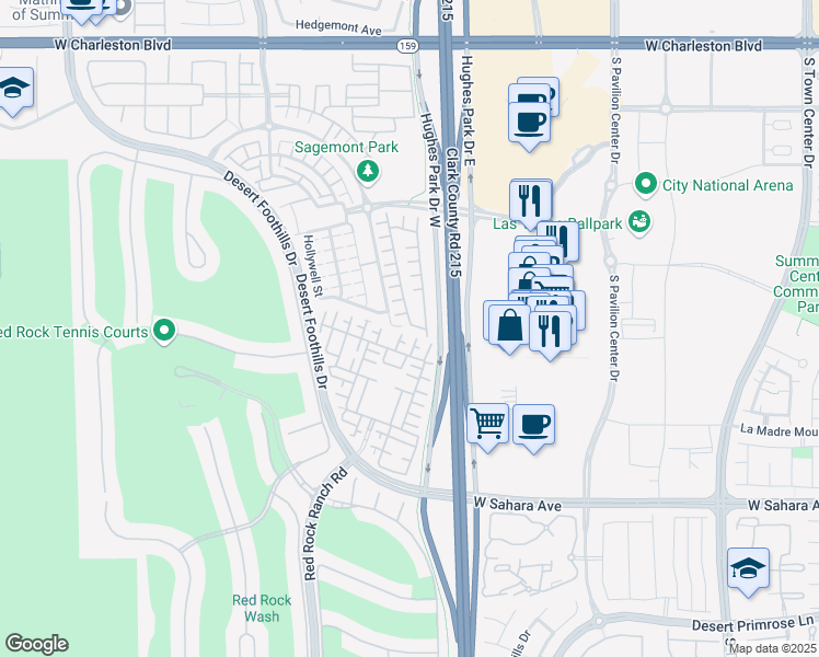 map of restaurants, bars, coffee shops, grocery stores, and more near 2129 Morro Vista Drive in Las Vegas
