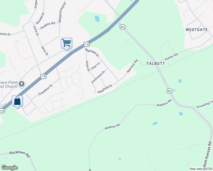 map of restaurants, bars, coffee shops, grocery stores, and more near 2520 Federal Drive in Talbott