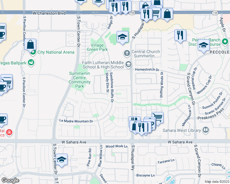 map of restaurants, bars, coffee shops, grocery stores, and more near 1965 Digger Pine Drive in Las Vegas