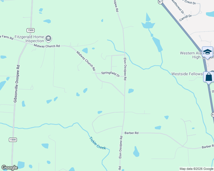 map of restaurants, bars, coffee shops, grocery stores, and more near 2780 Midway Church Road in Elon