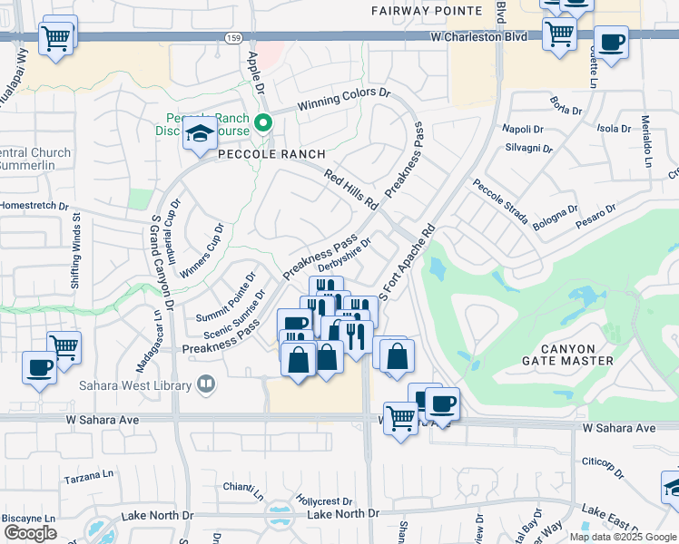 map of restaurants, bars, coffee shops, grocery stores, and more near 1808 Winners Choice in Las Vegas