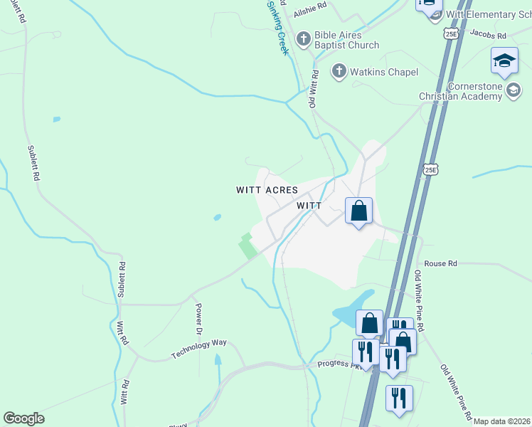 map of restaurants, bars, coffee shops, grocery stores, and more near 768 Circle Drive in Morristown