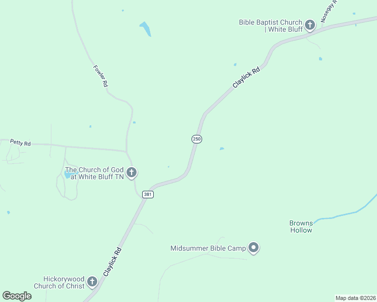 map of restaurants, bars, coffee shops, grocery stores, and more near 1151 Claylick Rd in White Bluff