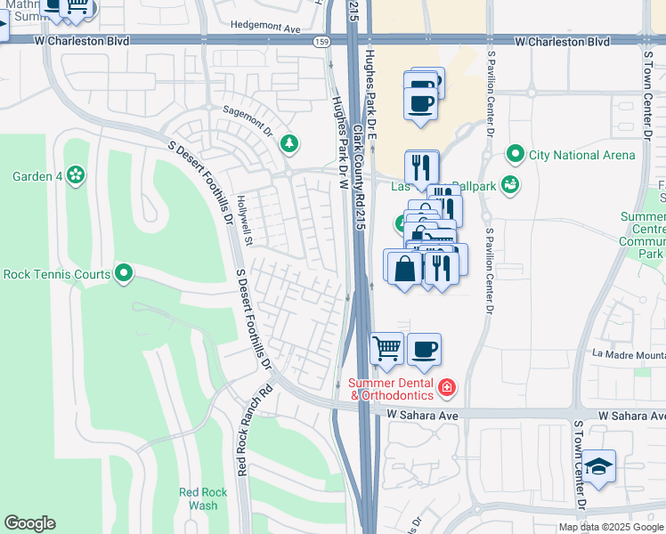 map of restaurants, bars, coffee shops, grocery stores, and more near 2156 Solvang Mill Drive in Las Vegas