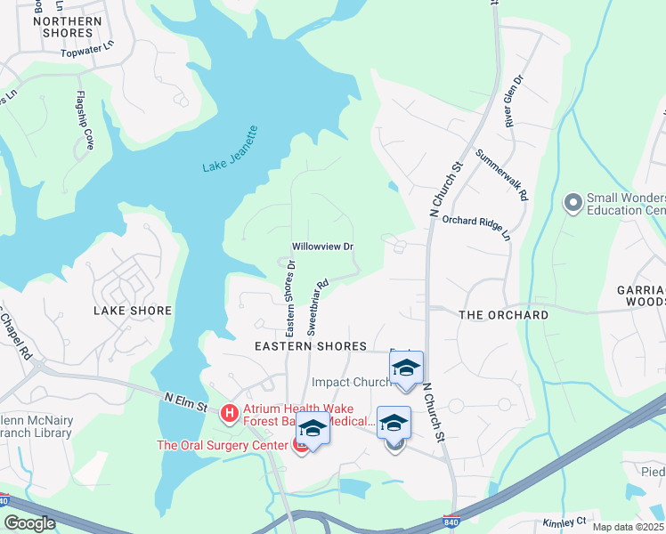 map of restaurants, bars, coffee shops, grocery stores, and more near 4813 Sweetbriar Road in Greensboro