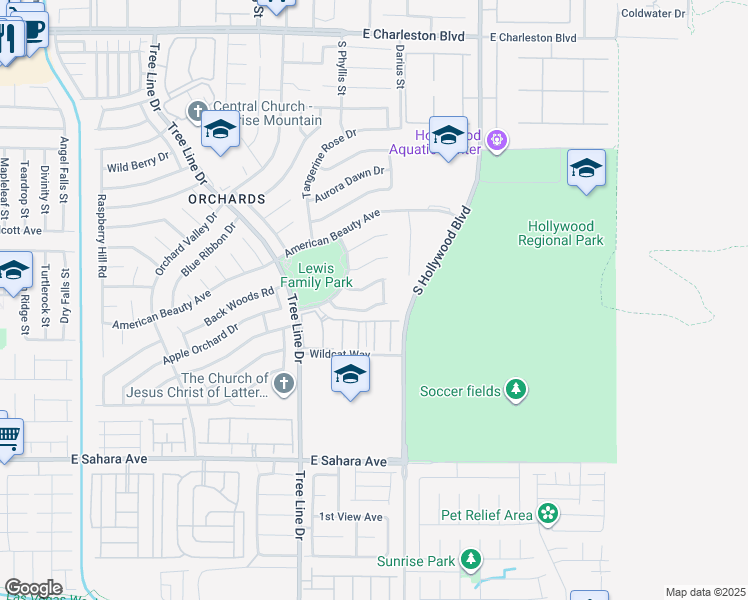 map of restaurants, bars, coffee shops, grocery stores, and more near 6564 Fieldmouse Avenue in Las Vegas