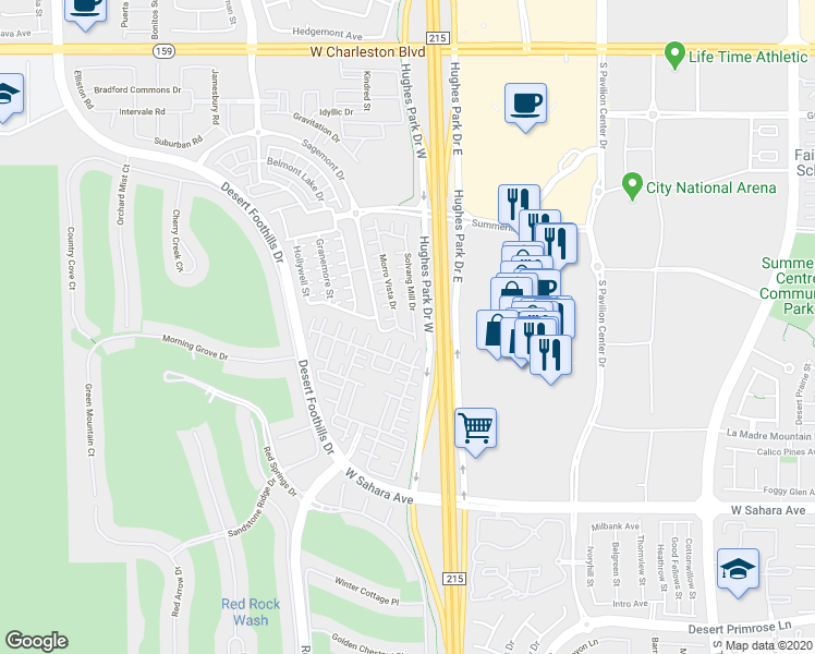 map of restaurants, bars, coffee shops, grocery stores, and more near 2133 Solvang Mill Drive in Las Vegas