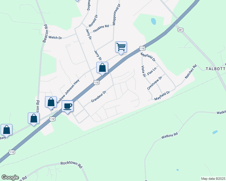 map of restaurants, bars, coffee shops, grocery stores, and more near 2531 Lucille Lane in Jefferson County