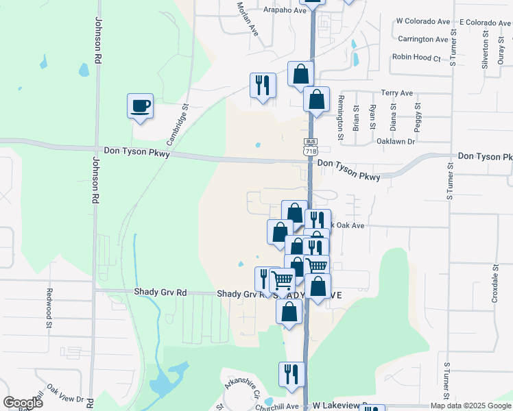 map of restaurants, bars, coffee shops, grocery stores, and more near 1523 Chester Avenue in Springdale