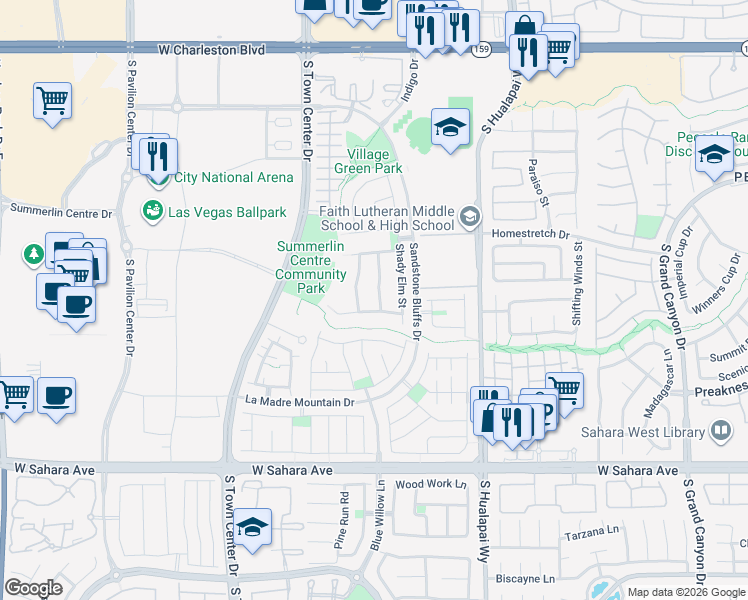 map of restaurants, bars, coffee shops, grocery stores, and more near 1945 Taylorville Street in Las Vegas