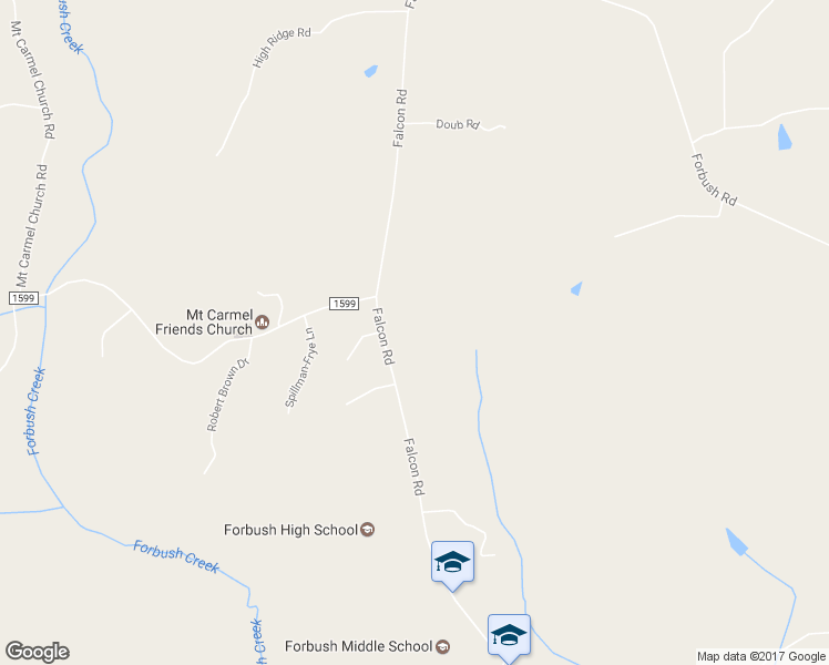 map of restaurants, bars, coffee shops, grocery stores, and more near 1704 Falcon Road in East Bend