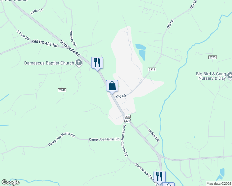 map of restaurants, bars, coffee shops, grocery stores, and more near 2025 Statesville Road in North Wilkesboro