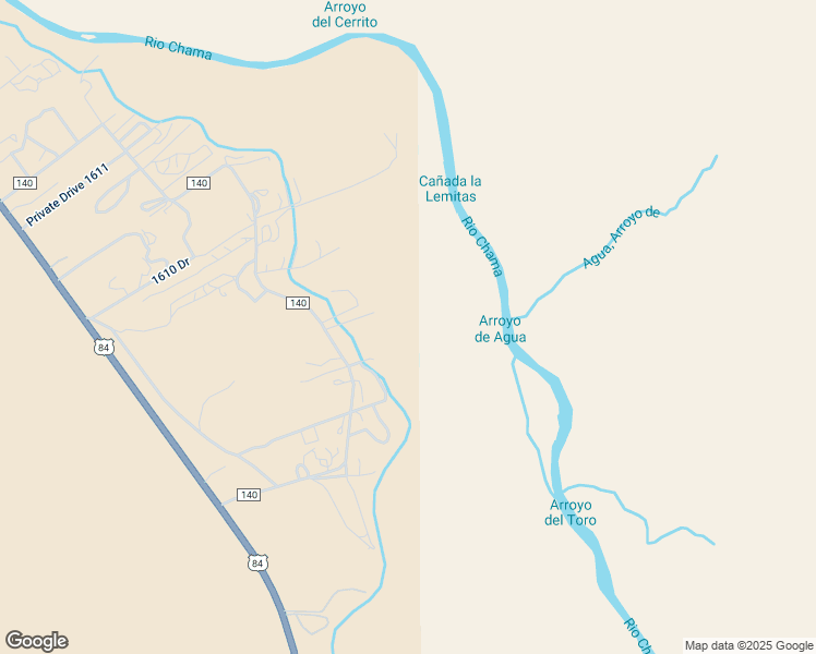 map of restaurants, bars, coffee shops, grocery stores, and more near 99 County Road 140 in Hernandez