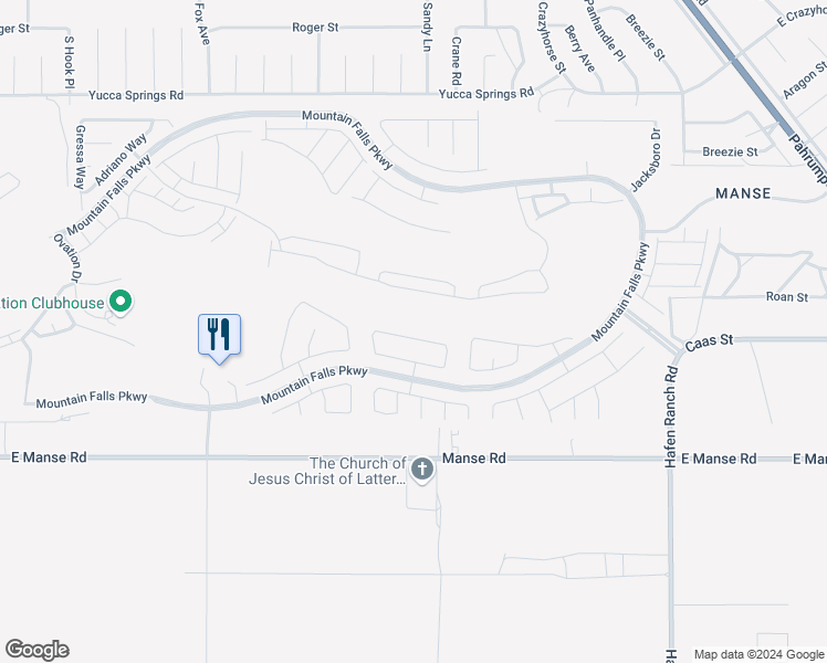 map of restaurants, bars, coffee shops, grocery stores, and more near 5434 Cansano Street in Pahrump