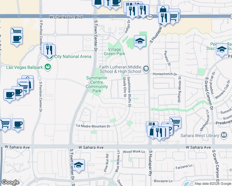 map of restaurants, bars, coffee shops, grocery stores, and more near 1945 Taylorville Street in Las Vegas