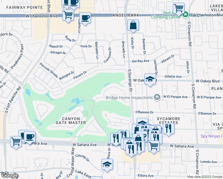 map of restaurants, bars, coffee shops, grocery stores, and more near 8617 Scarsdale Drive in Las Vegas