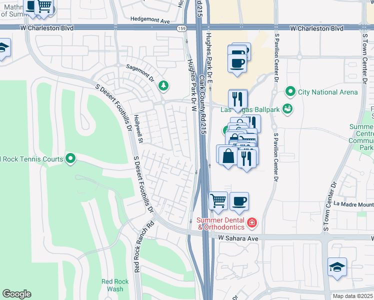 map of restaurants, bars, coffee shops, grocery stores, and more near 2095 Solvang Mill Drive in Las Vegas