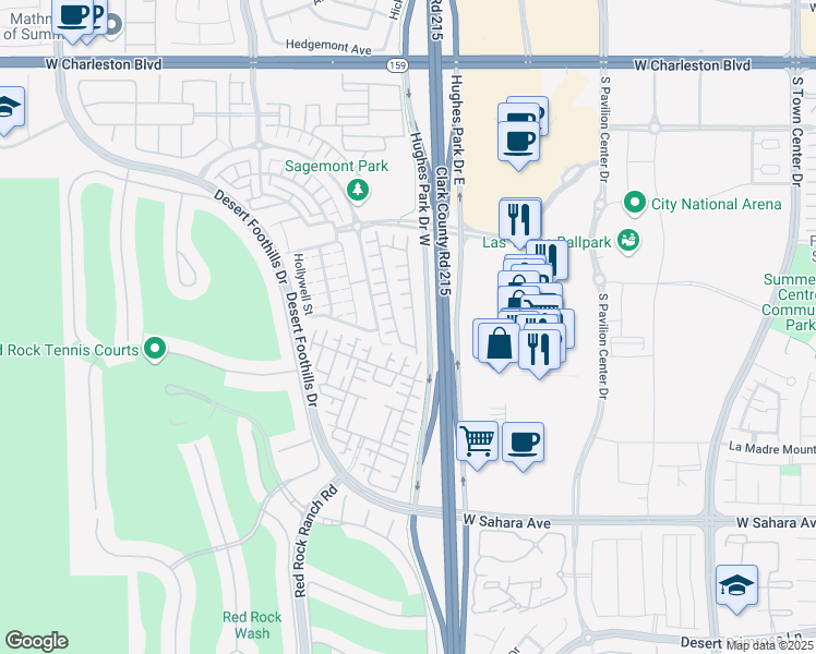 map of restaurants, bars, coffee shops, grocery stores, and more near 2083 Solvang Mill Drive in Las Vegas