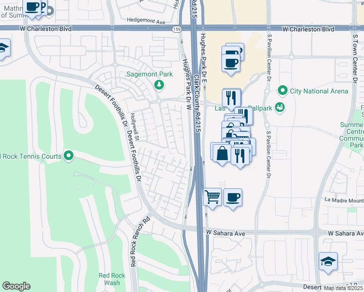 map of restaurants, bars, coffee shops, grocery stores, and more near 2083 Solvang Mill Drive in Las Vegas