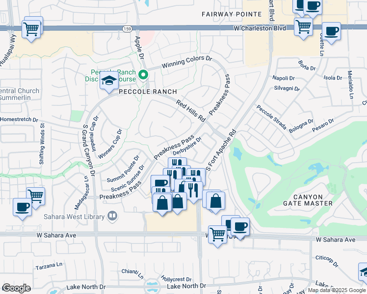 map of restaurants, bars, coffee shops, grocery stores, and more near 1808 Winners Choice in Las Vegas