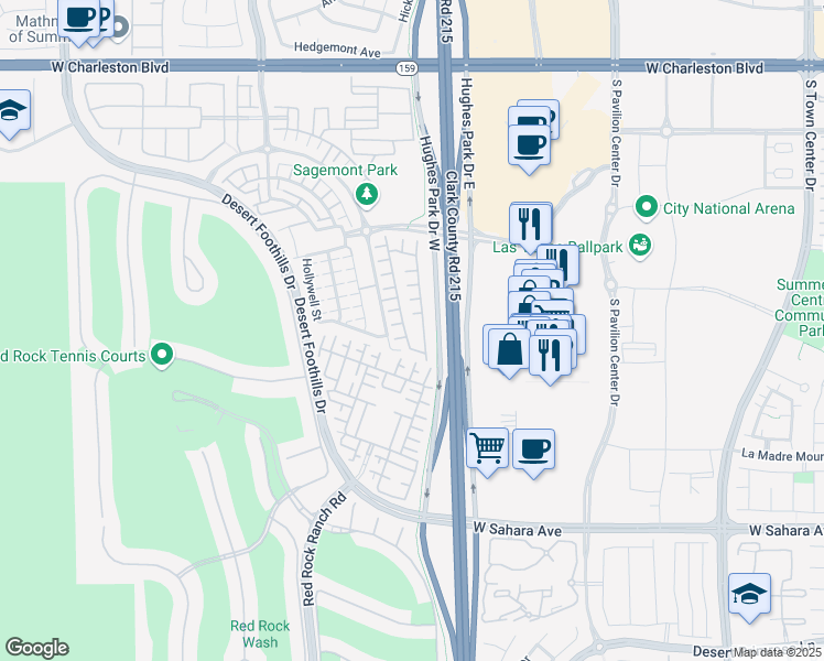 map of restaurants, bars, coffee shops, grocery stores, and more near 2070 Morro Vista Drive in Las Vegas