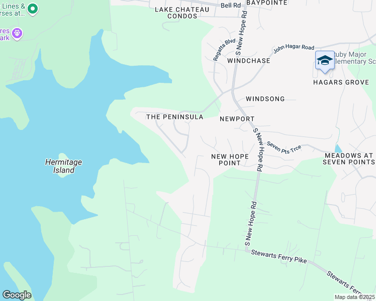 map of restaurants, bars, coffee shops, grocery stores, and more near 5180 Bay Overlook Drive in Nashville