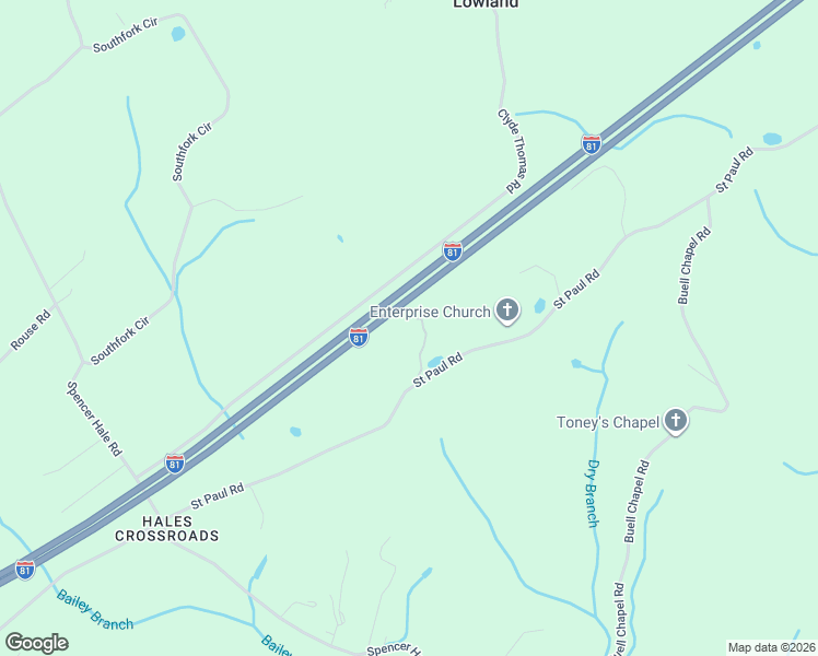map of restaurants, bars, coffee shops, grocery stores, and more near 4996 Saint Paul Road in Morristown