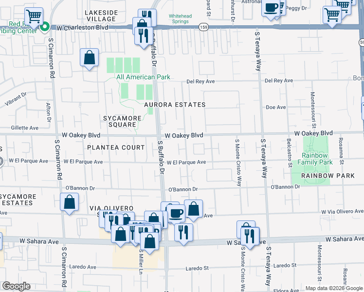 map of restaurants, bars, coffee shops, grocery stores, and more near 1890 Pago Court in Las Vegas