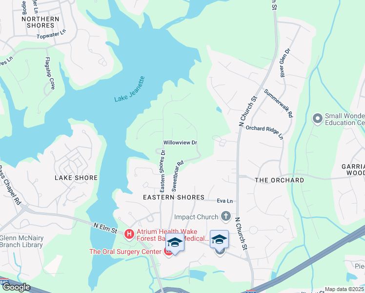 map of restaurants, bars, coffee shops, grocery stores, and more near 4813 Sweetbriar Road in Greensboro