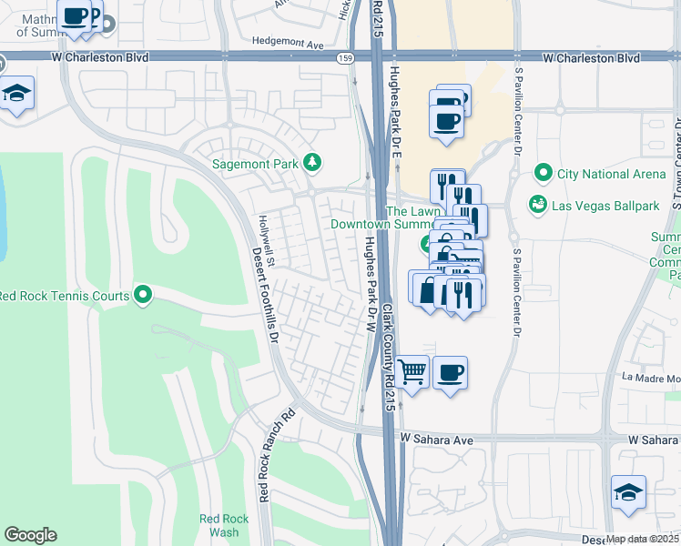 map of restaurants, bars, coffee shops, grocery stores, and more near 11233 Sutter Crossing Court in Las Vegas