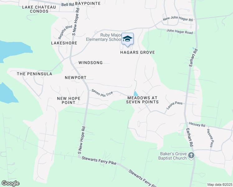 map of restaurants, bars, coffee shops, grocery stores, and more near 5840 Seven Points Trace in Nashville