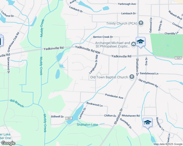 map of restaurants, bars, coffee shops, grocery stores, and more near 4020 Ivy Bluff Trail in Winston-Salem