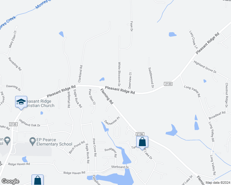 map of restaurants, bars, coffee shops, grocery stores, and more near 2306 Pleasant Ridge Road in Greensboro
