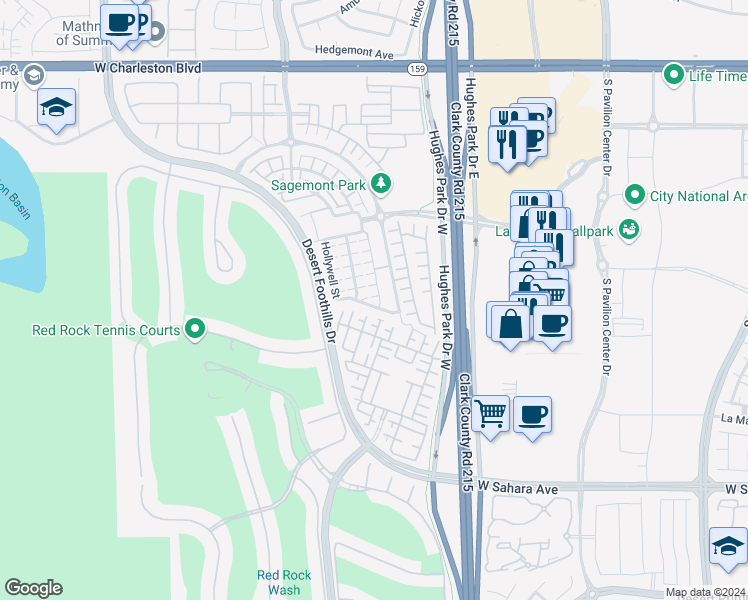 map of restaurants, bars, coffee shops, grocery stores, and more near 2043 Ardilea Street in Las Vegas