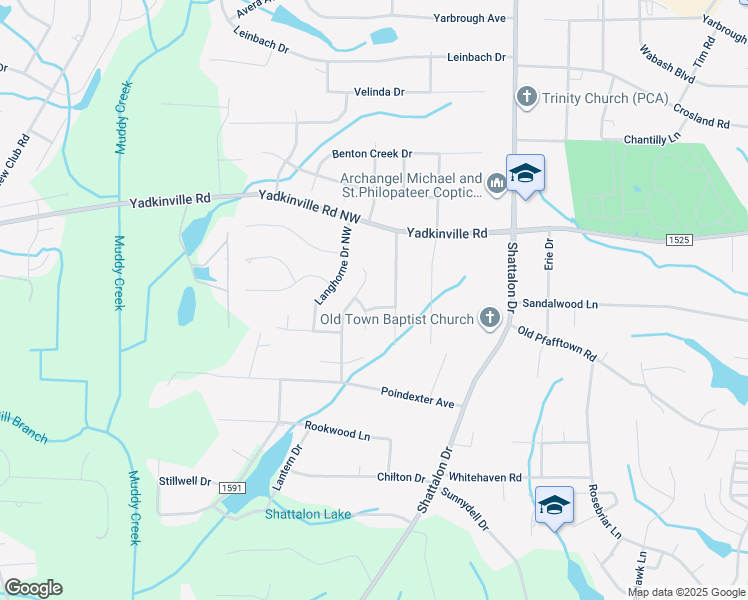 map of restaurants, bars, coffee shops, grocery stores, and more near 105 Bridal Crossing Drive in Winston-Salem