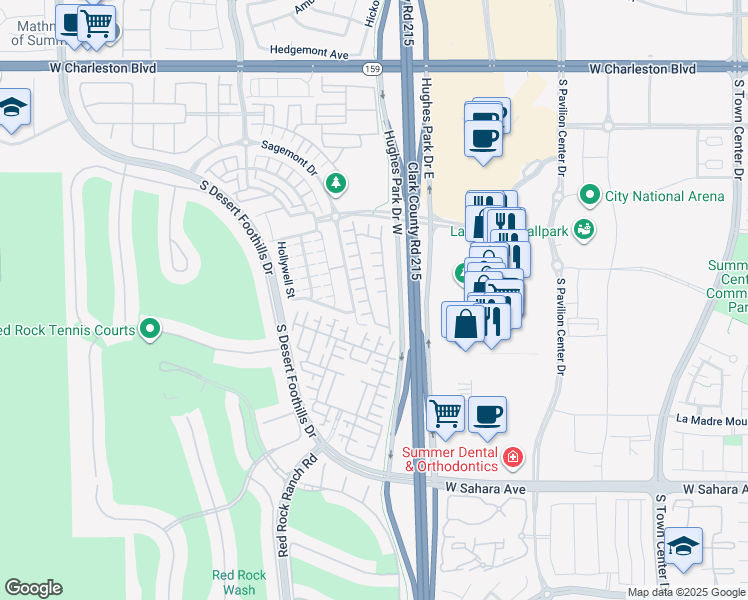 map of restaurants, bars, coffee shops, grocery stores, and more near 2040 Morro Vista Drive in Las Vegas