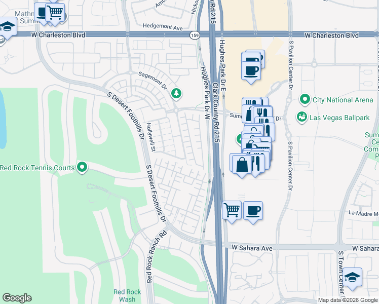 map of restaurants, bars, coffee shops, grocery stores, and more near 11242 Eureka Pass Court in Las Vegas