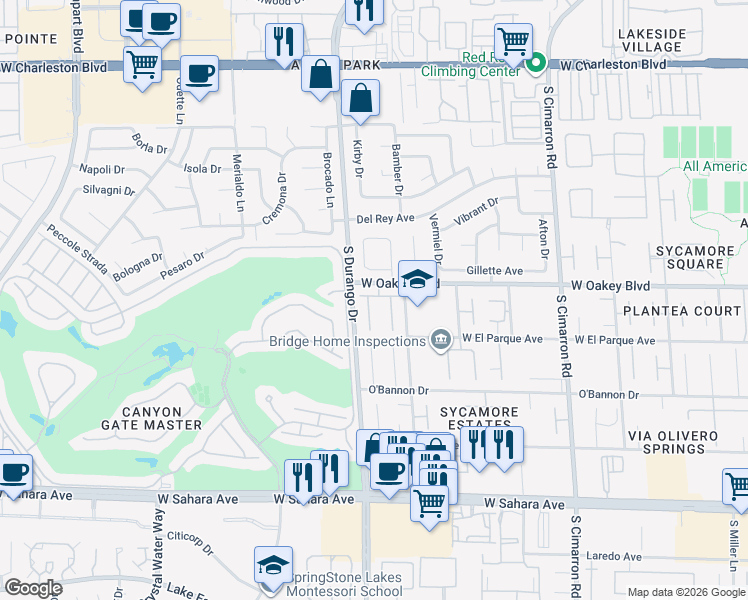 map of restaurants, bars, coffee shops, grocery stores, and more near 1800 Quail Point Court in Las Vegas