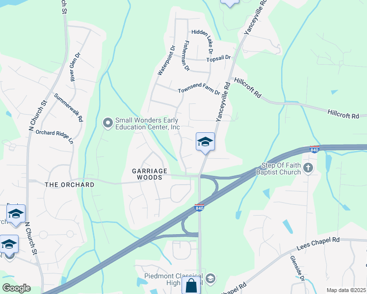 map of restaurants, bars, coffee shops, grocery stores, and more near 5204 Carriage Woods Drive in Browns Summit